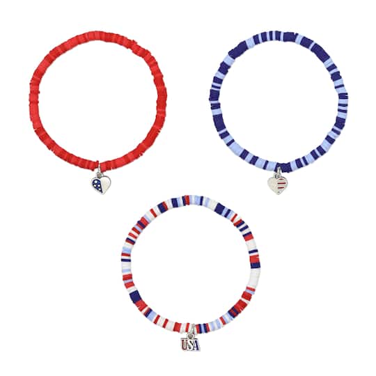 Red, White &#x26; Blue Bracelet Set by Celebrate It&#x2122;